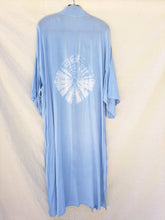 Load image into Gallery viewer, Long Zeppelin style kimono (botanically dyed Indigo)