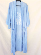 Load image into Gallery viewer, Long Zeppelin style kimono (botanically dyed Indigo)