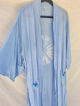 Load image into Gallery viewer, Long Zeppelin style kimono (botanically dyed Indigo)