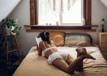 Load image into Gallery viewer, "Dream Weaver" silk charmeuse standard size sleeping pillowcase (pre-order)