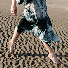 Load image into Gallery viewer, "White Water" Long Zeppelin style kimono