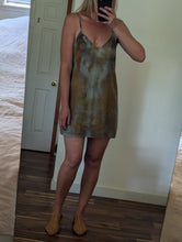 Load image into Gallery viewer, Tide • Meadow raw silk short slip dress (size S)