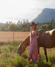 Load image into Gallery viewer, Canyon Rose ° luna silk charmeuse slip dress (size M)