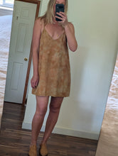 Load image into Gallery viewer, Ochre • Meadow raw silk short slip dress (size M)