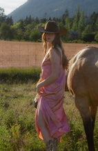 Load image into Gallery viewer, Canyon Rose ° luna silk charmeuse slip dress (size M)