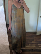 Load image into Gallery viewer, Black Walnut ° luna silk charmeuse slip dress (size XL)