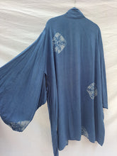 Load image into Gallery viewer, Botanically dyed Indigo ~ Short Harrison style kimono
