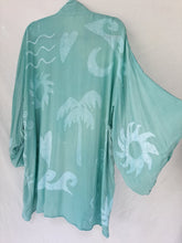 Load image into Gallery viewer, &quot;Tropicana&quot; Batik Hand Painted ~ Short Harrison style kimono (plus size)
