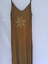 Load image into Gallery viewer, &quot;Sun Goddess&quot; Batik hand painted sun ~ Althea Slip Dress, size M
