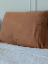 Load image into Gallery viewer, &quot;Burnt Sienna&quot; 100% silk charmeuse sleeping pillowcase, king size

