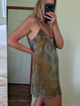Load image into Gallery viewer, Tide • Meadow raw silk short slip dress (size S)
