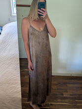 Load image into Gallery viewer, Black Walnut ° luna silk charmeuse slip dress (size M)
