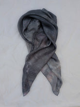 Load image into Gallery viewer, Obsidian Bloom ° oversized silk bandana
