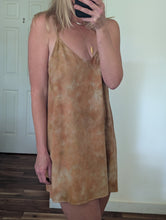 Load image into Gallery viewer, Ochre • Meadow raw silk short slip dress (size M)

