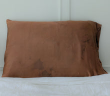 Load image into Gallery viewer, &quot;Burnt Sienna&quot; 100% silk charmeuse sleeping pillowcase, king size
